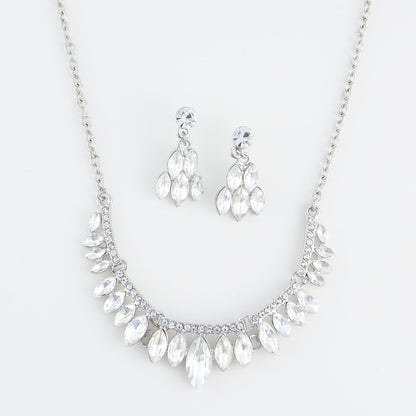 Aurea Pave Drop Crystal Earring & Necklace Set