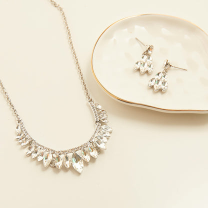 Aurea Pave Drop Crystal Earring & Necklace Set
