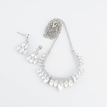 Aurea Pave Drop Crystal Earring & Necklace Set