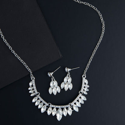 Aurea Pave Drop Crystal Earring & Necklace Set
