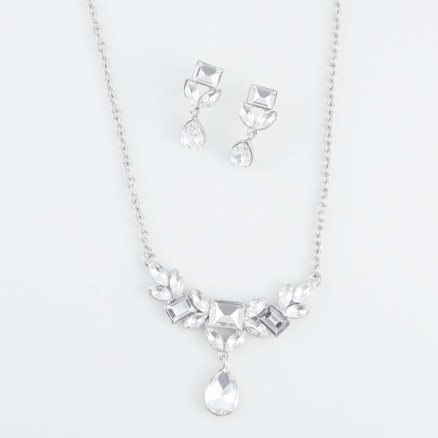 Aurea Teardrop Crystal Earring & Necklace Set