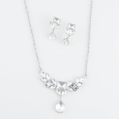 Aurea Teardrop Crystal Earring & Necklace Set