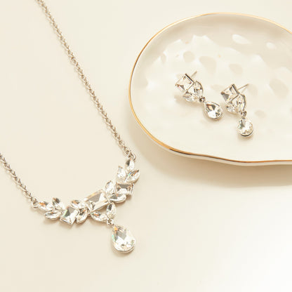 Aurea Teardrop Crystal Earring & Necklace Set
