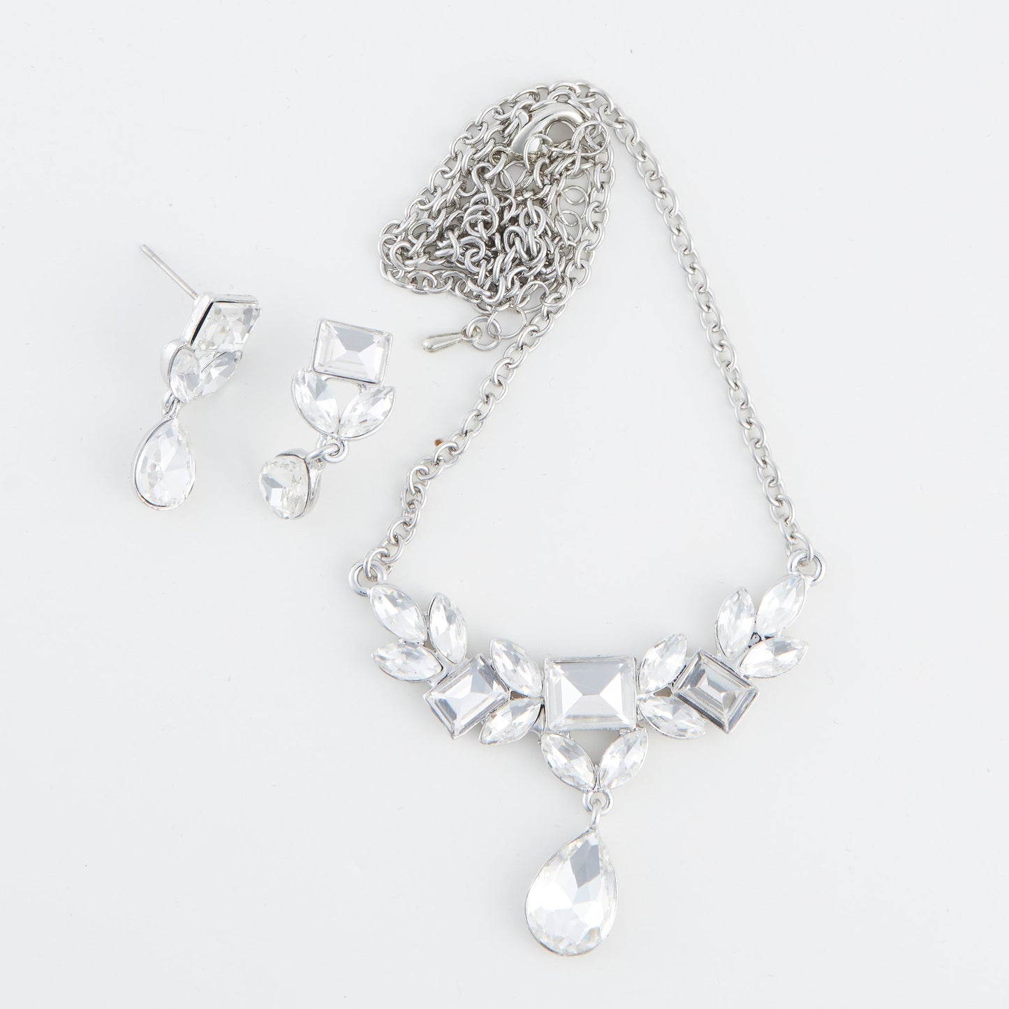 Aurea Teardrop Crystal Earring & Necklace Set