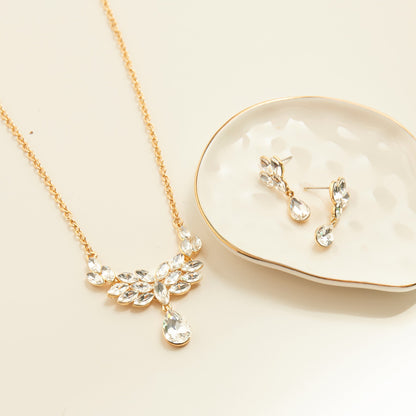Aurea Teardrop Crystal Earring & Necklace Set