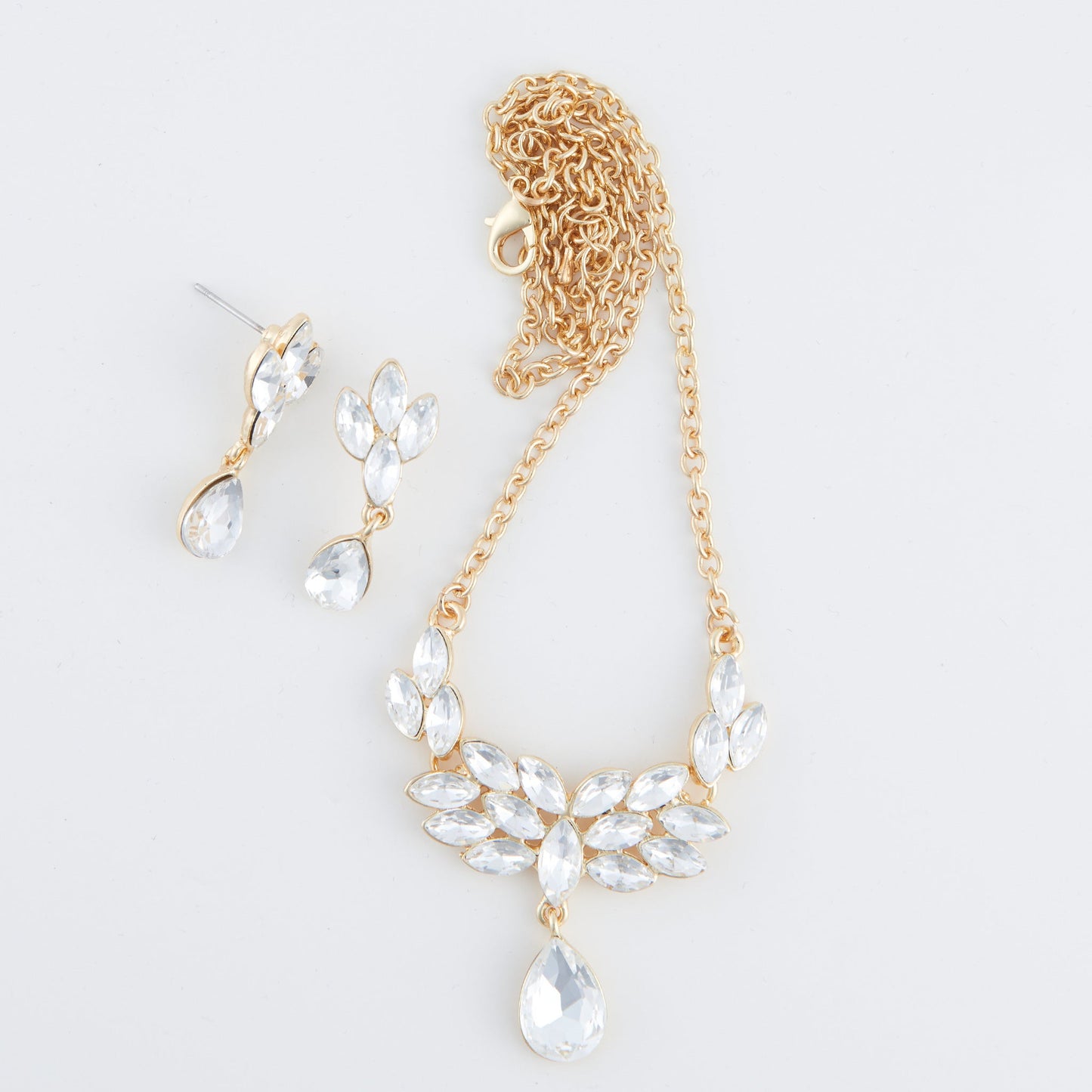 Aurea Teardrop Crystal Earring & Necklace Set
