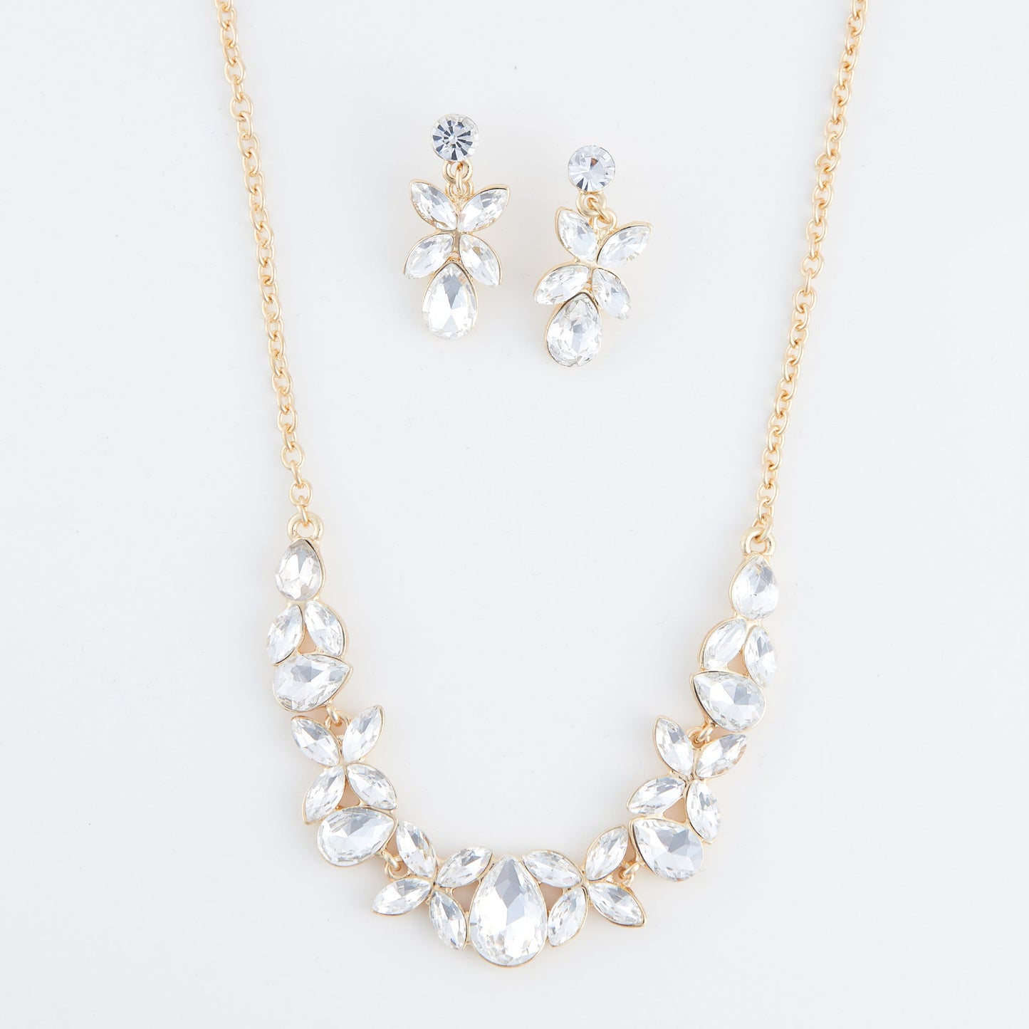 Aurea Floral Crystal Earring & Necklace Set