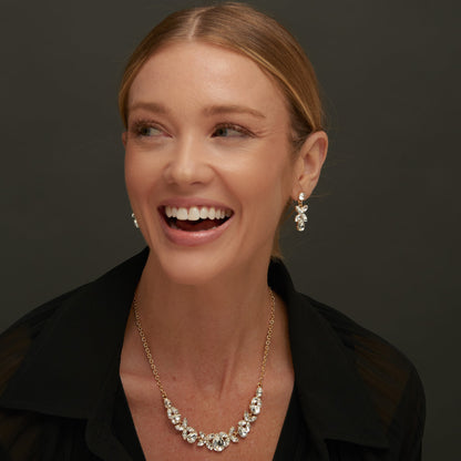 Aurea Floral Crystal Earring & Necklace Set