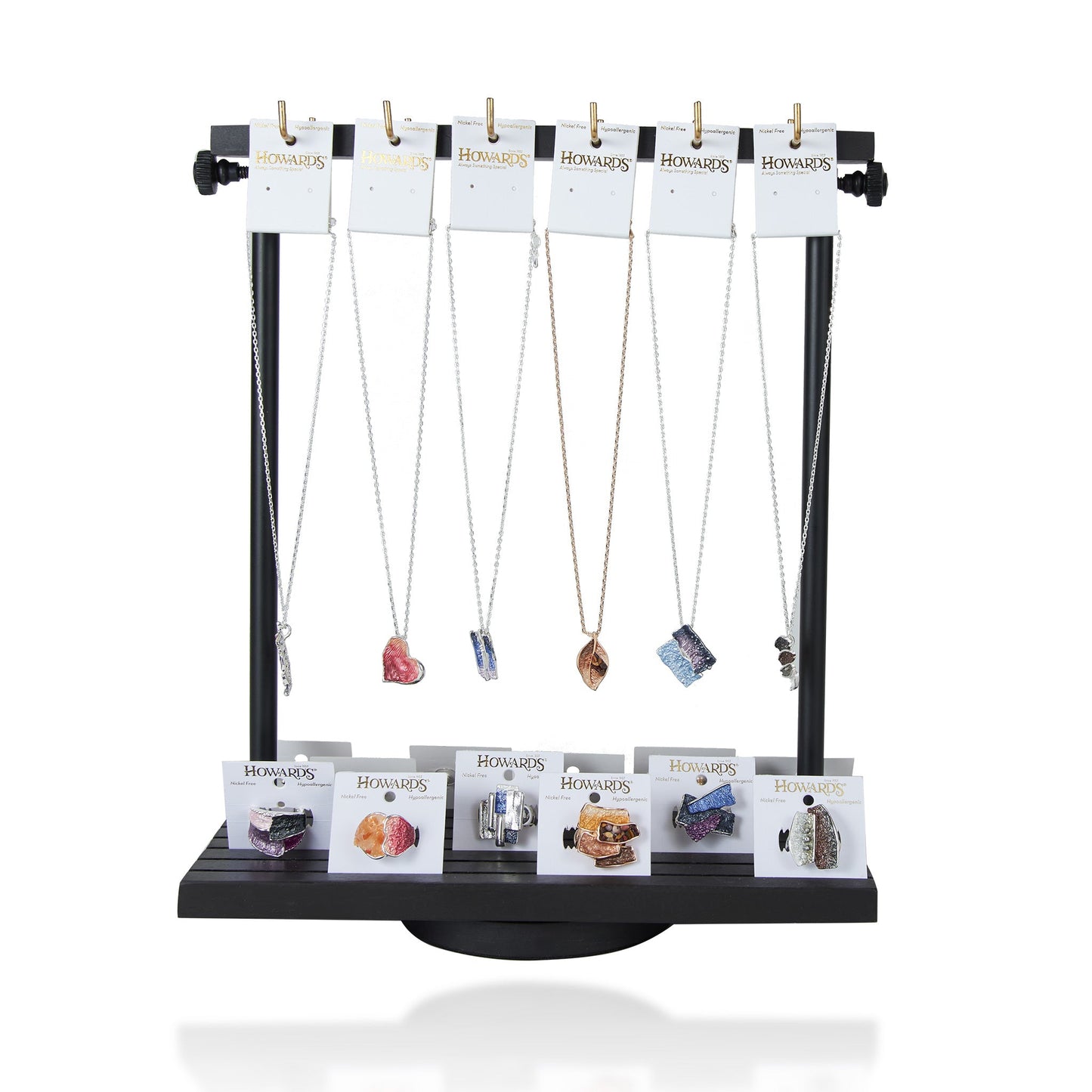 36 Piece Penelope Enamel Pendant Necklace, Earring & Statement Ring Unit with Display