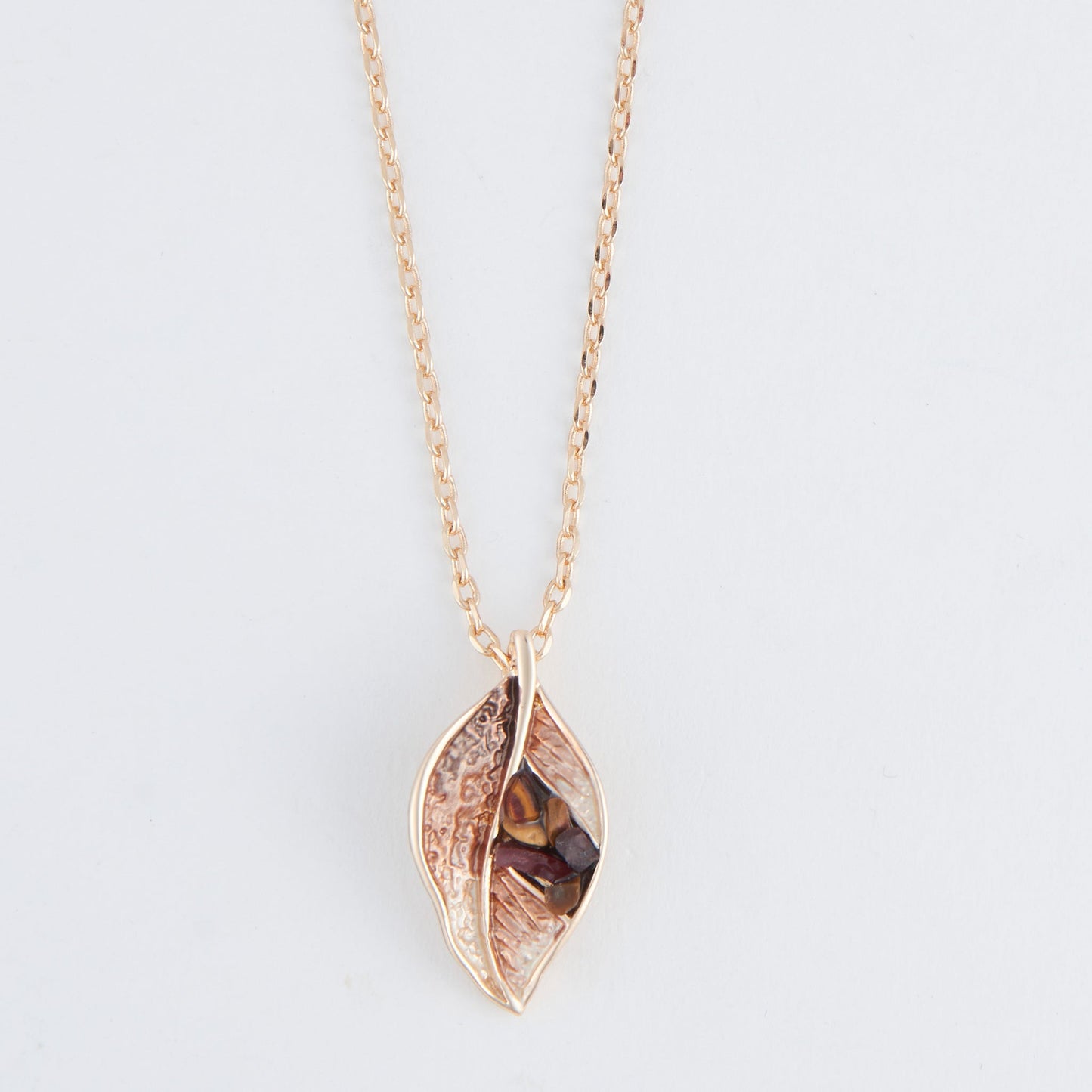 Penelope Enamel Leaf Pendant Necklace