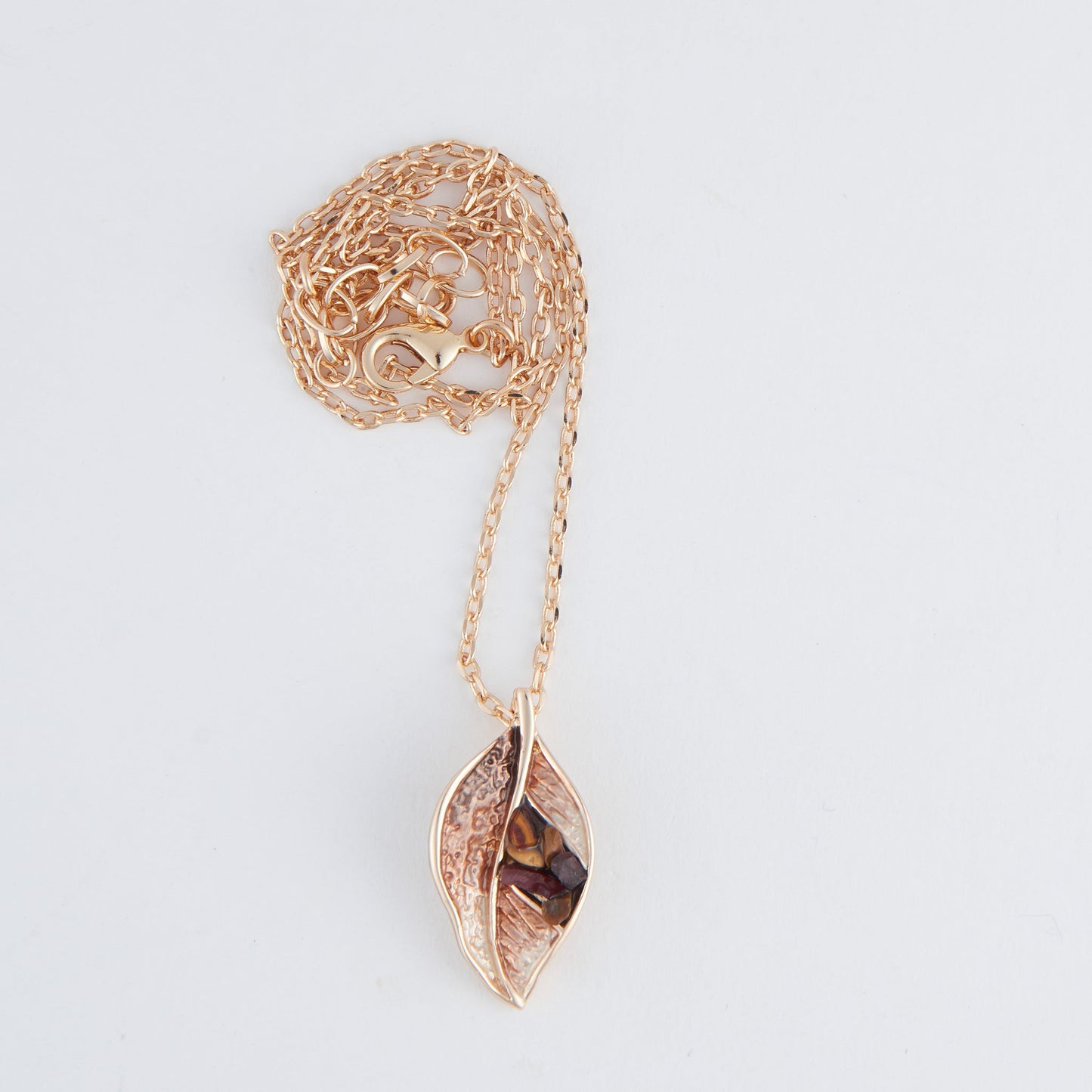 Penelope Enamel Leaf Pendant Necklace
