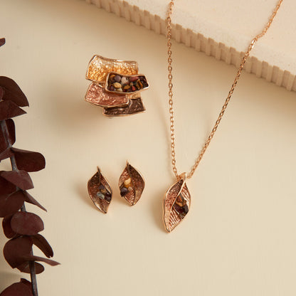 Penelope Enamel Leaf Pendant Necklace