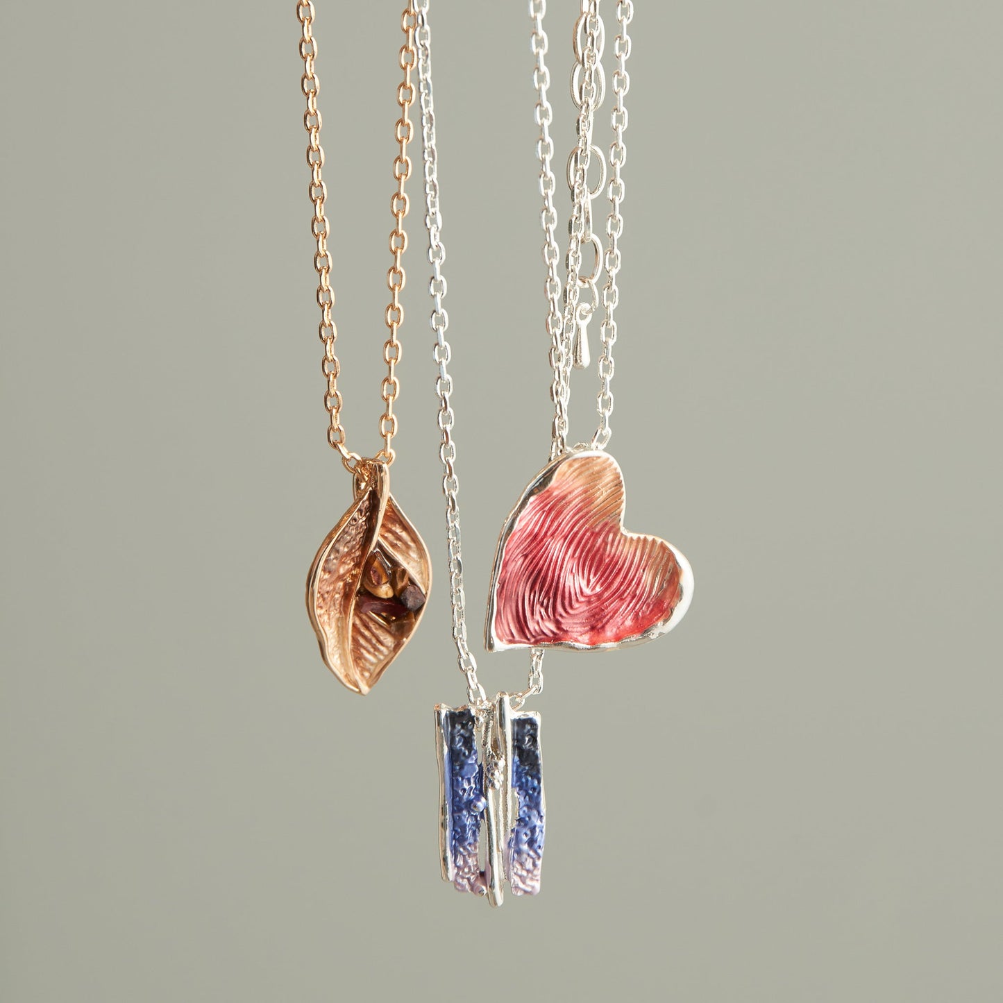 Penelope Enamel Leaf Pendant Necklace