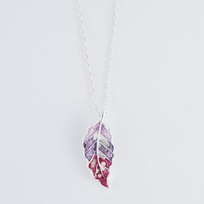 Penelope Enamel Cut Out Leaf Pendant Necklace