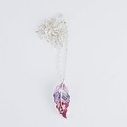 Penelope Enamel Cut Out Leaf Pendant Necklace