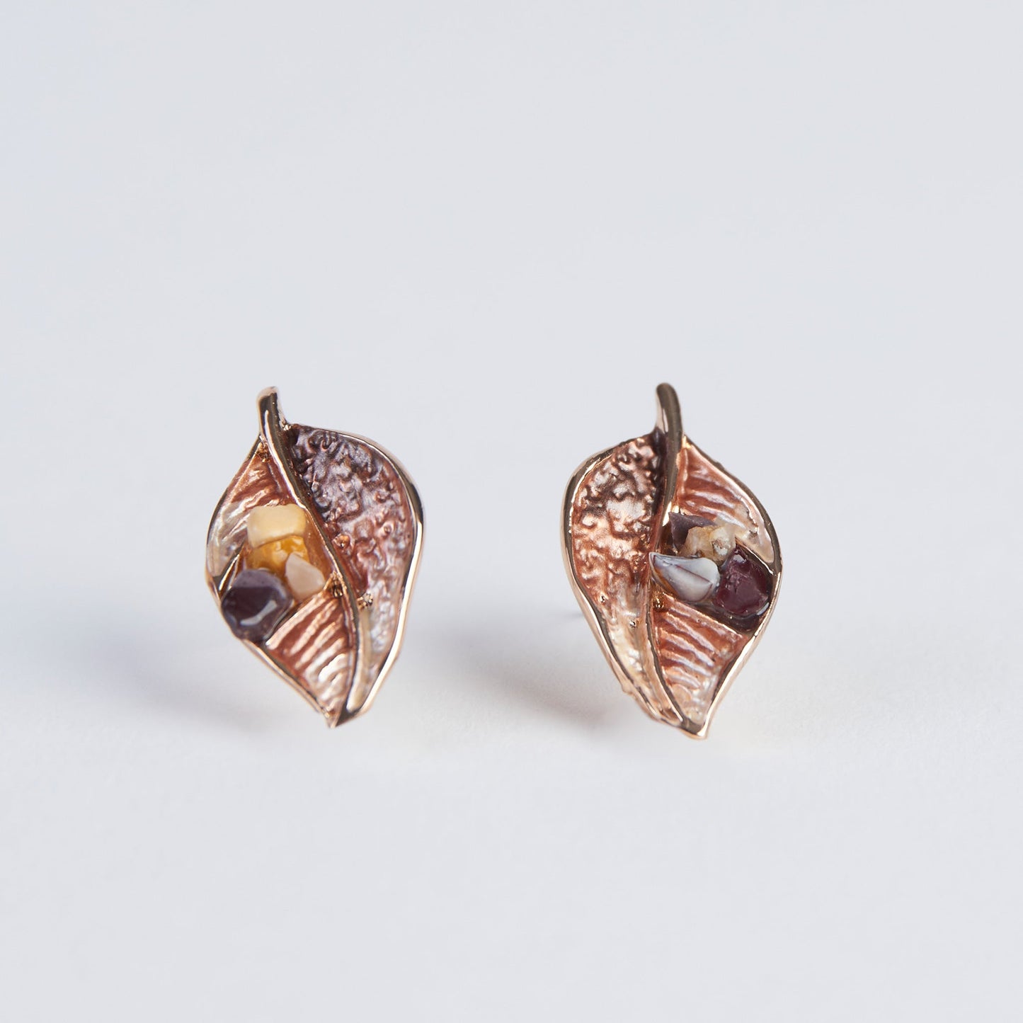 Penelope Enamel Leaf Earrings