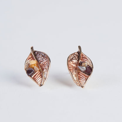 Penelope Enamel Leaf Earrings