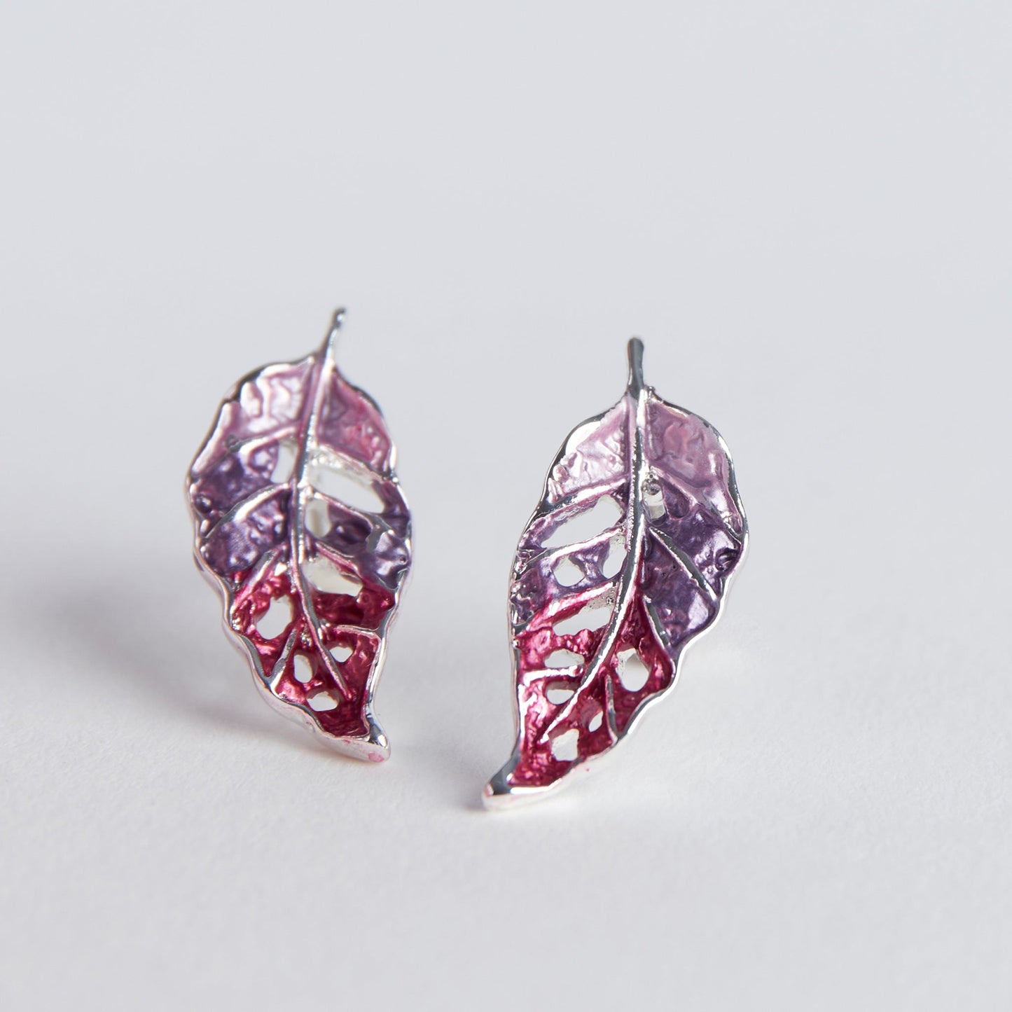 Penelope Enamel Cut Out Leaf Earrings