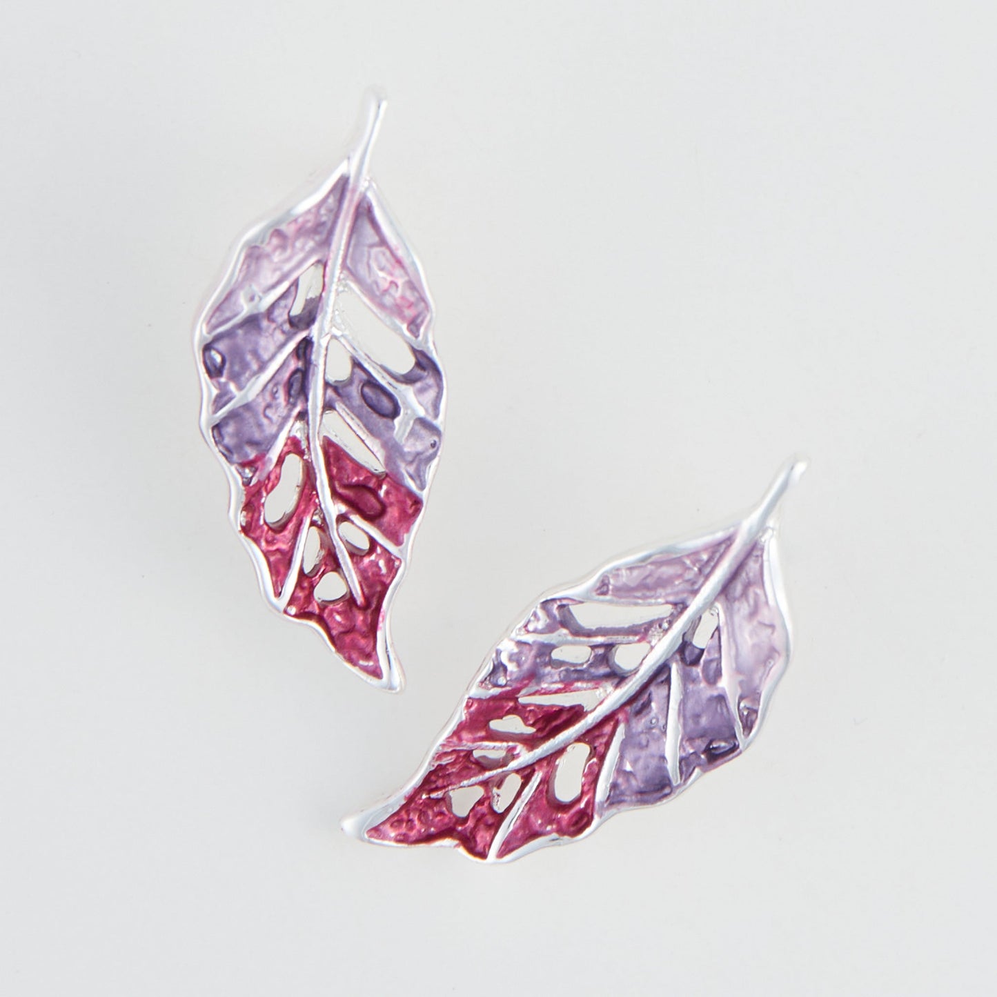 Penelope Enamel Cut Out Leaf Earrings
