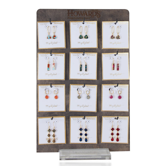 24 Piece Tahani 18K Gold Earring Unit with Display