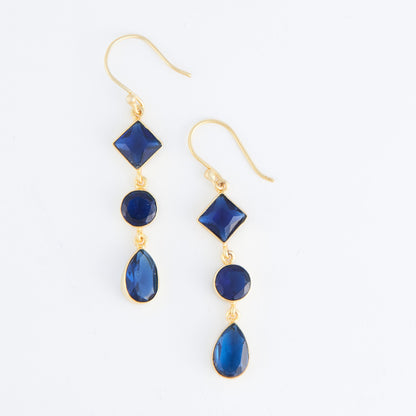 Tahani 18K Gold Linked Gemstone Earrings