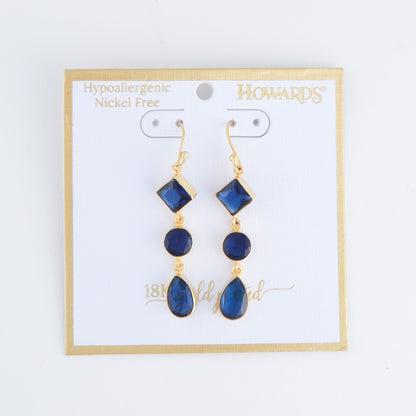 Tahani 18K Gold Linked Gemstone Earrings