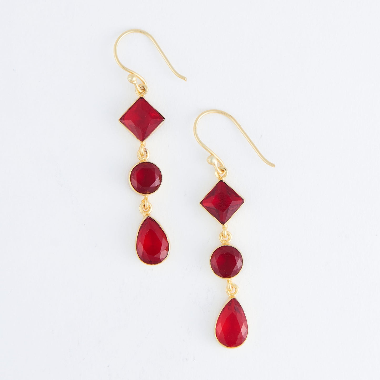Tahani 18K Gold Linked Gemstone Earrings