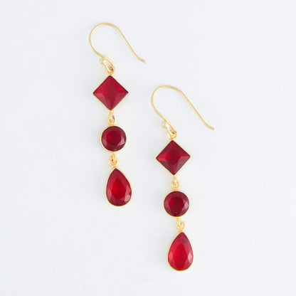 Tahani 18K Gold Linked Gemstone Earrings