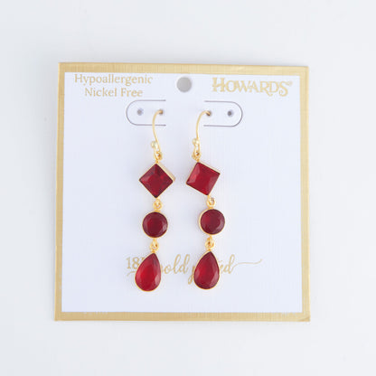 Tahani 18K Gold Linked Gemstone Earrings