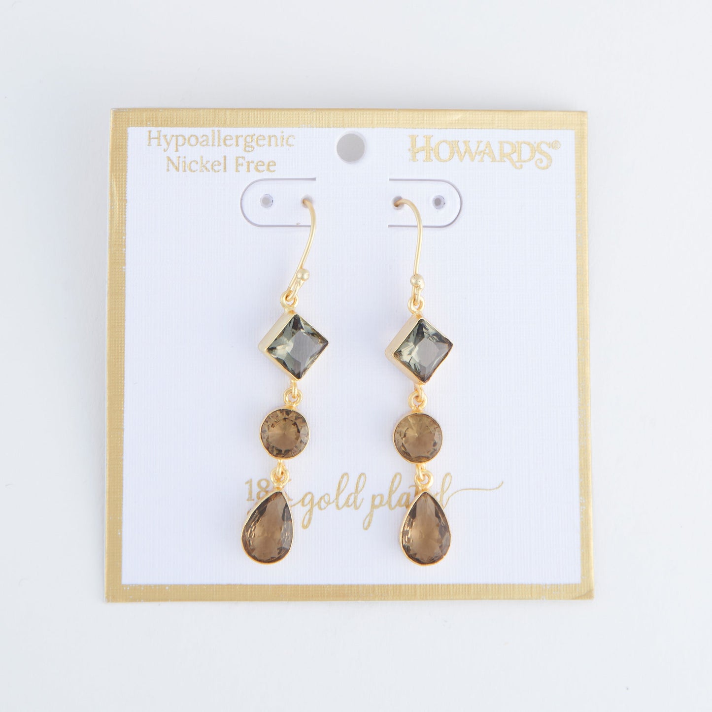 Tahani 18K Gold Linked Gemstone Earrings