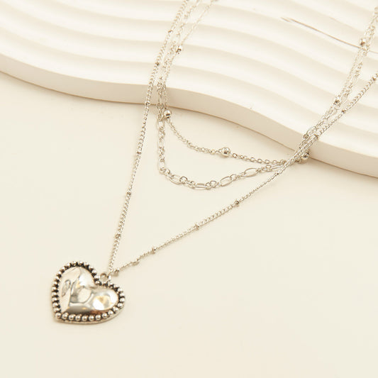 Camber Layered Heart Pendant Necklace
