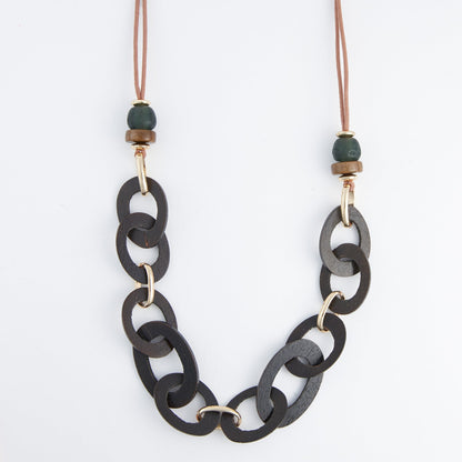 Gabriella Linked Wooden Necklace