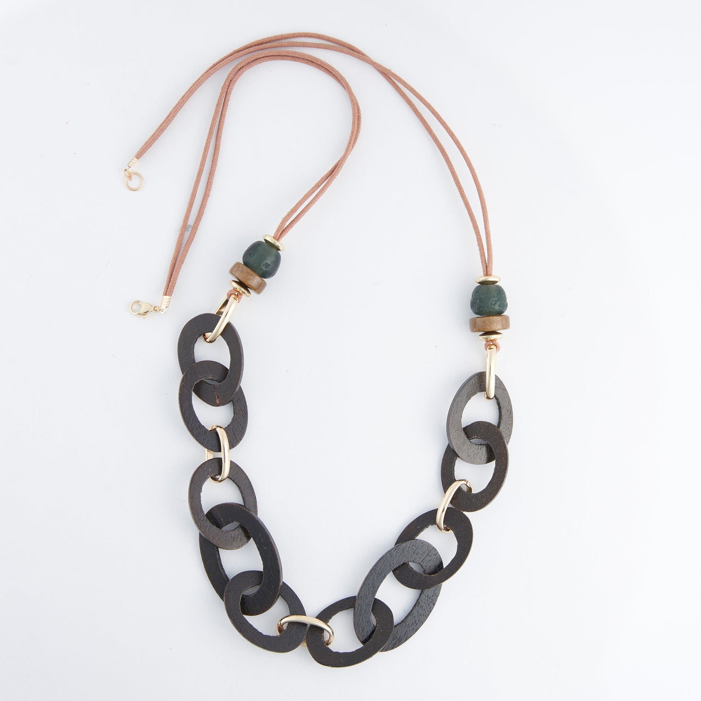 Gabriella Linked Wooden Necklace