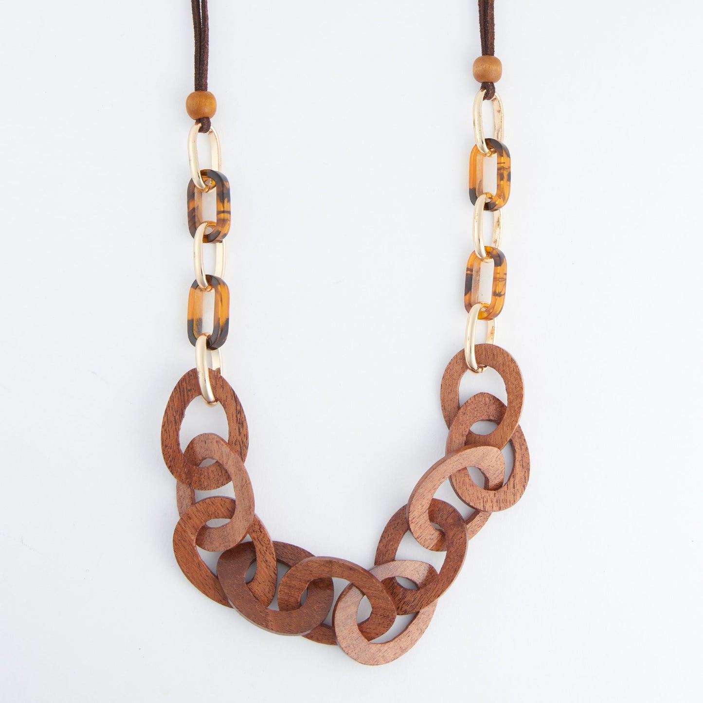 Gabriella Linked Wooden Necklace