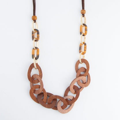 Gabriella Linked Wooden Necklace