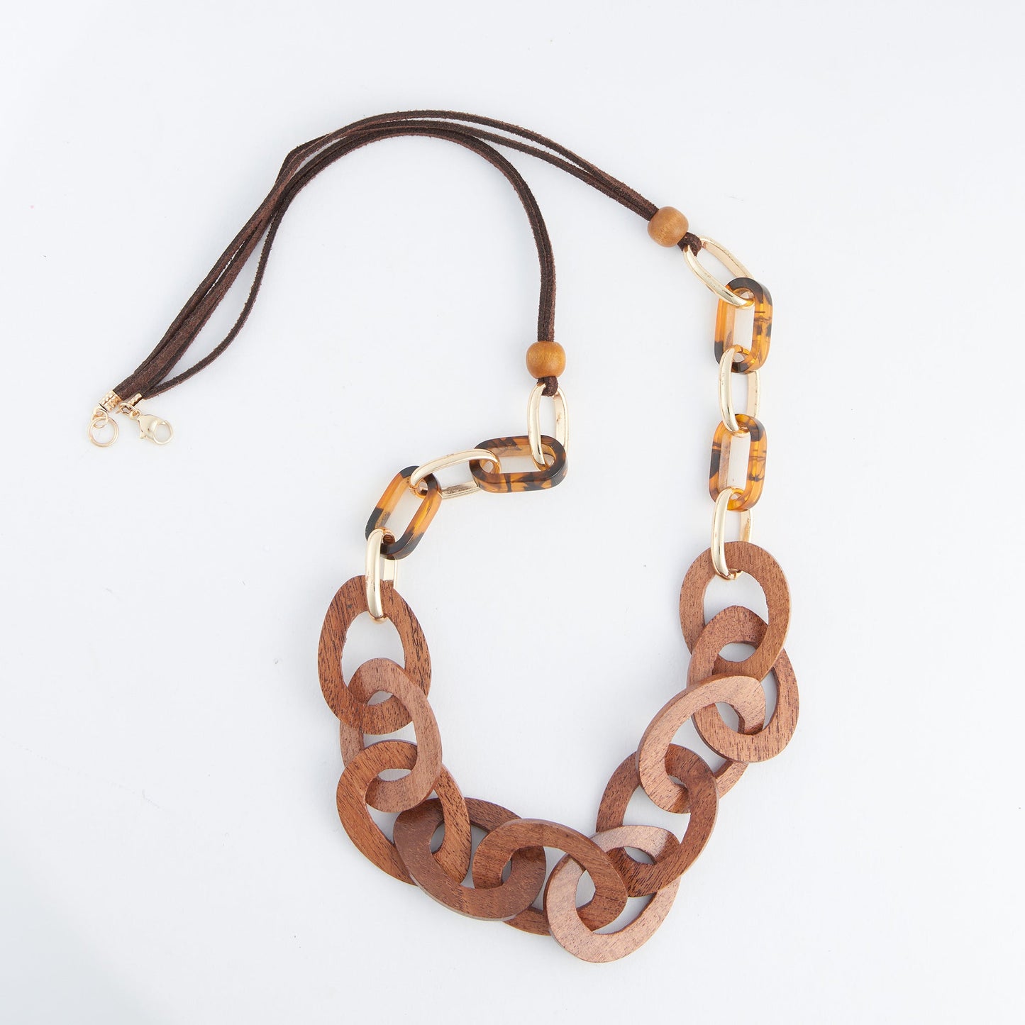Gabriella Linked Wooden Necklace