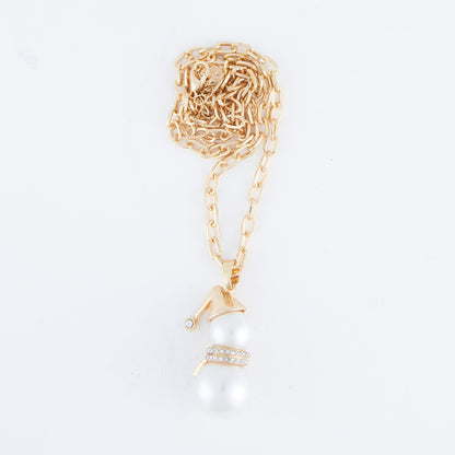 Holiday Snowman Pearl Pendant Necklace