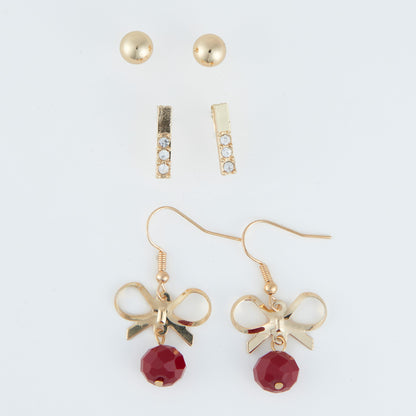 Holiday Gift Bow Earring Trio