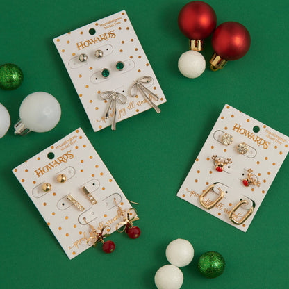 Holiday Reindeer Earring Trio