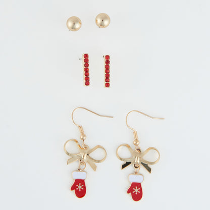 Holiday Mittens Earring Trio