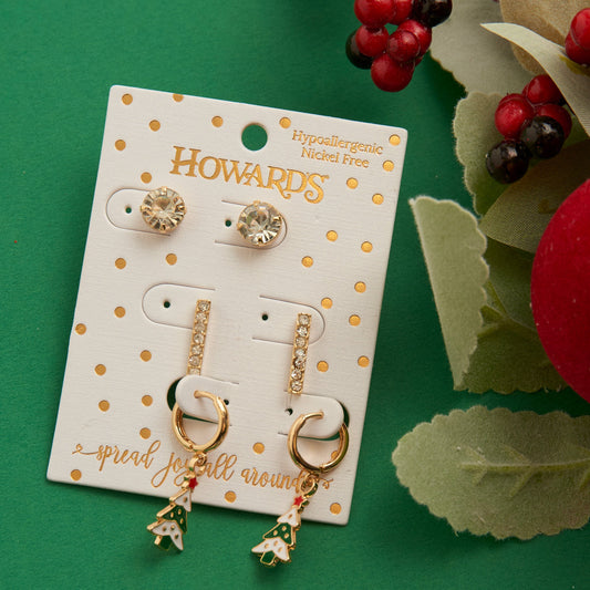 Holiday Christmas Tree Earring Trio