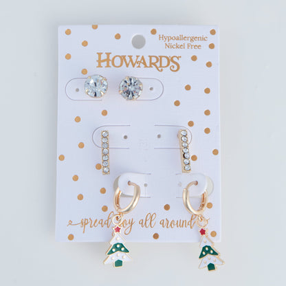 Holiday Christmas Tree Earring Trio