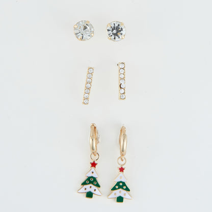 Holiday Christmas Tree Earring Trio