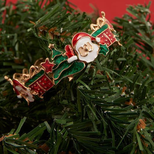 Enamel Santa Holiday Stretch Bracelet