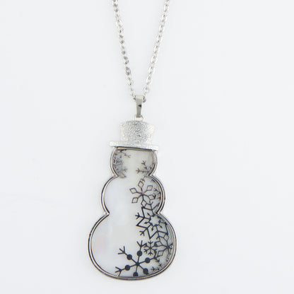 Holiday Snowman Pendant Necklace
