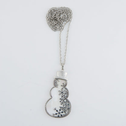 Holiday Snowman Pendant Necklace