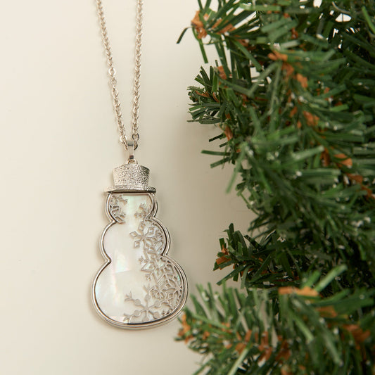 Holiday Snowman Pendant Necklace