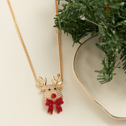 Holiday Reindeer Pendant Necklace