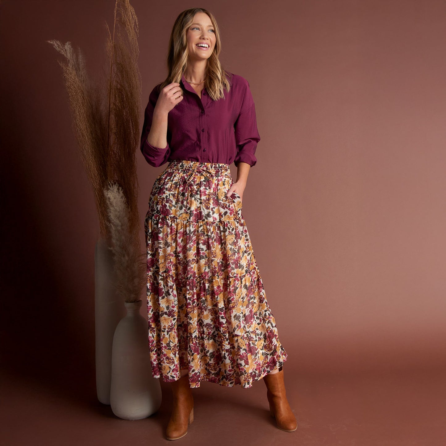Hazel Tiered Maxi Skirt