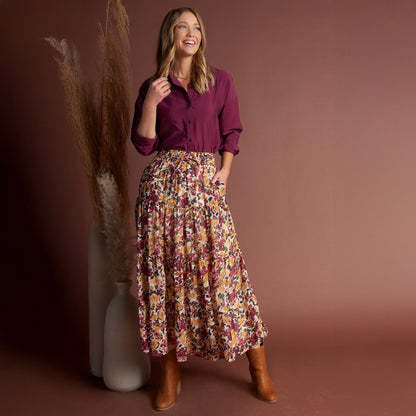 Hazel Tiered Maxi Skirt
